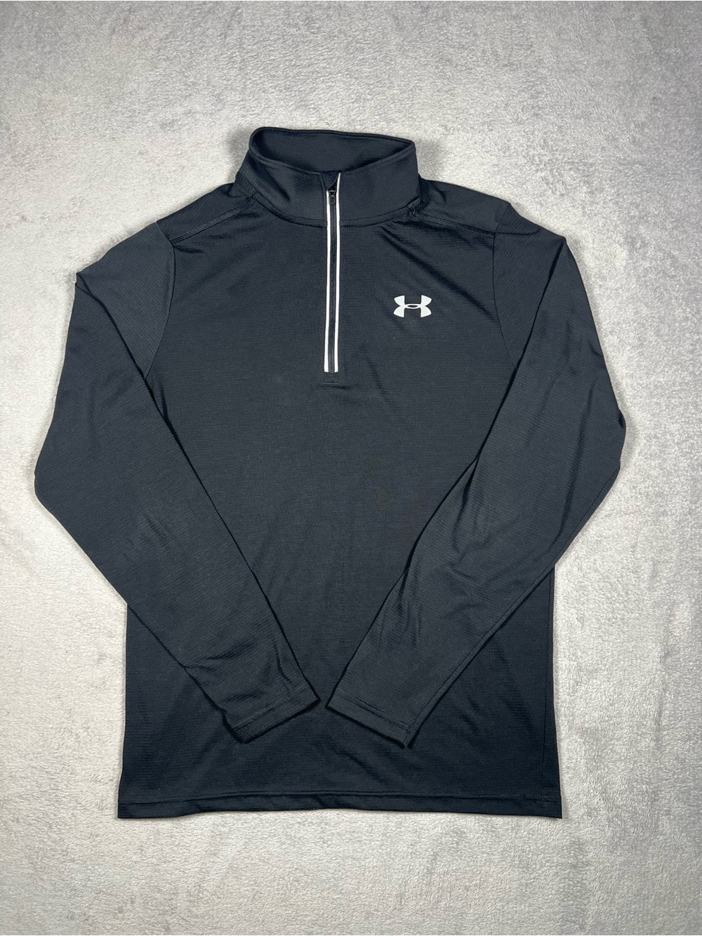 Under Armour Black Threadborne HeatGear Quarter-Zip Pullover